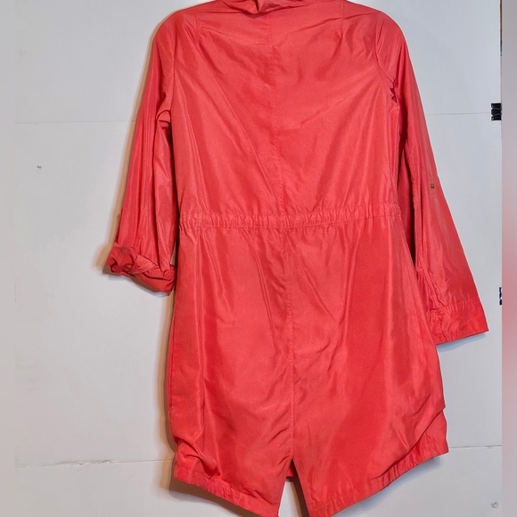 Michael Kors Coral Windbreaker Jacket Full Zip Gold Accents Wmns Extra Small - Picture 2 of 15